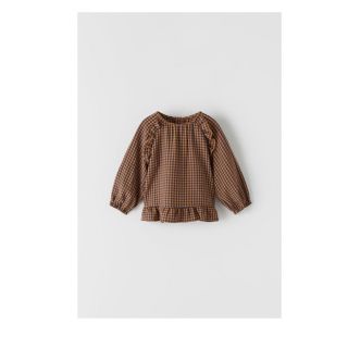 ザラキッズ(ZARA KIDS)のzarababy ギンガムチェック柄トップス(シャツ/カットソー)