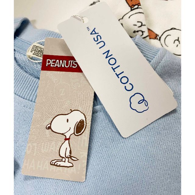 SNOOPY(スヌーピー)の新品 2枚組 110 ★ スヌーピー キッズ トレーナー 裏毛 SNOOPY キッズ/ベビー/マタニティのキッズ服女の子用(90cm~)(Tシャツ/カットソー)の商品写真