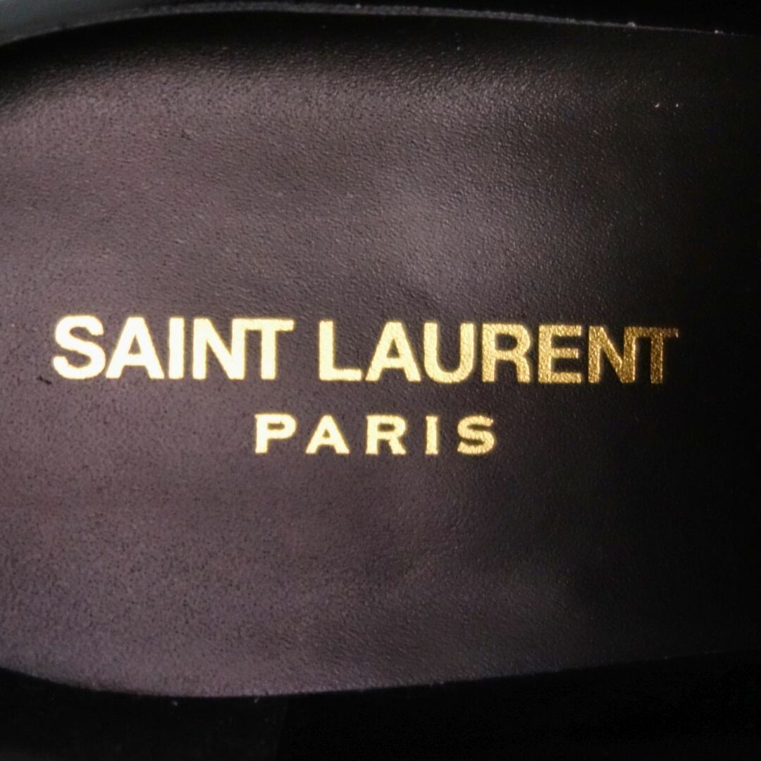 美品 サンローラン パリ SAINT LAURENT PARIS ブーツ サイドゴアブーツ ショートブーツ ヒール スウェードレザー シューズ  レディース 37(24cm相当) ブラック