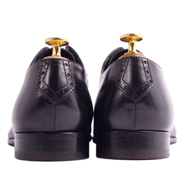 美品 ルイヴィトン LOUIS VUITTON レザーシューズ ダービーシューズ ブローグ LVロゴ カーフレザー 革靴 メンズ 8.5(27.5cm相当) ブラック