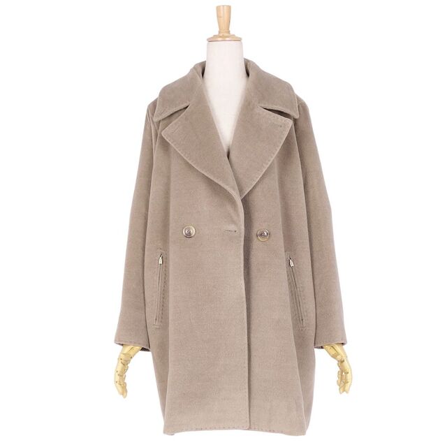 美品 マックスマーラ Max Mara コート 白タグ ダブルブレスト ウール