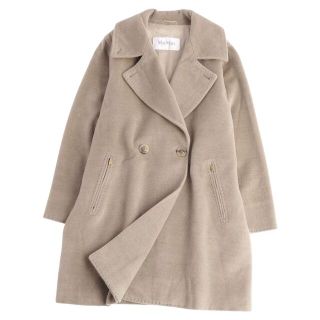 マックスマーラ(Max Mara)の美品 マックスマーラ Max Mara コート 白タグ ダブルブレスト ウール カシミヤ アウター レディース JI36 USA2 FB34 GB4(S相当） グレージュ(その他)