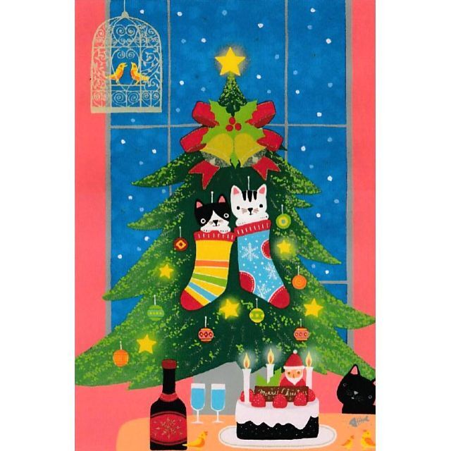 ☆ 吉岡浩太郎『楽しいクリスマス・大衣』シルクスクリーン・風景画