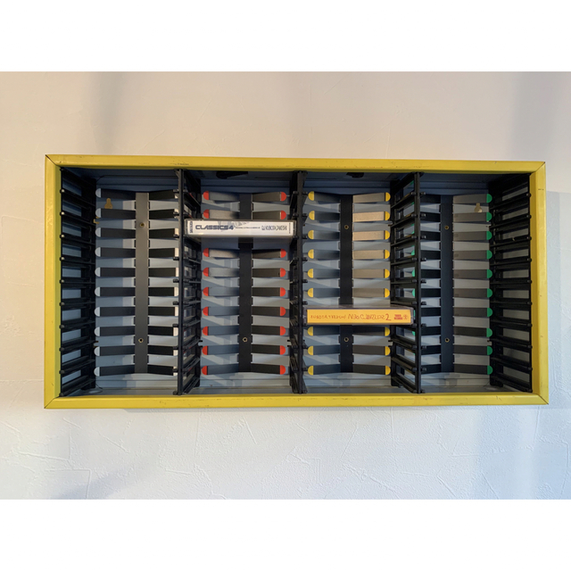 cassette city カセットテープ収納ラック黄色 レトロ cassette city カセットテープ収納ラック黄色 レトロ
