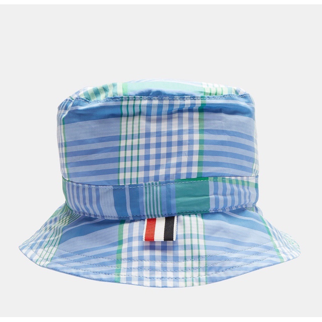 bluematerialThom Browne Reversible Check Bucket blue