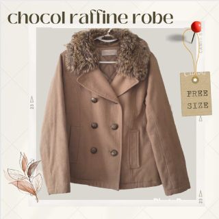 ショコラフィネローブ(chocol raffine robe)の【chocol raffine robe】ピーコート ファー 2way キャメル(ピーコート)