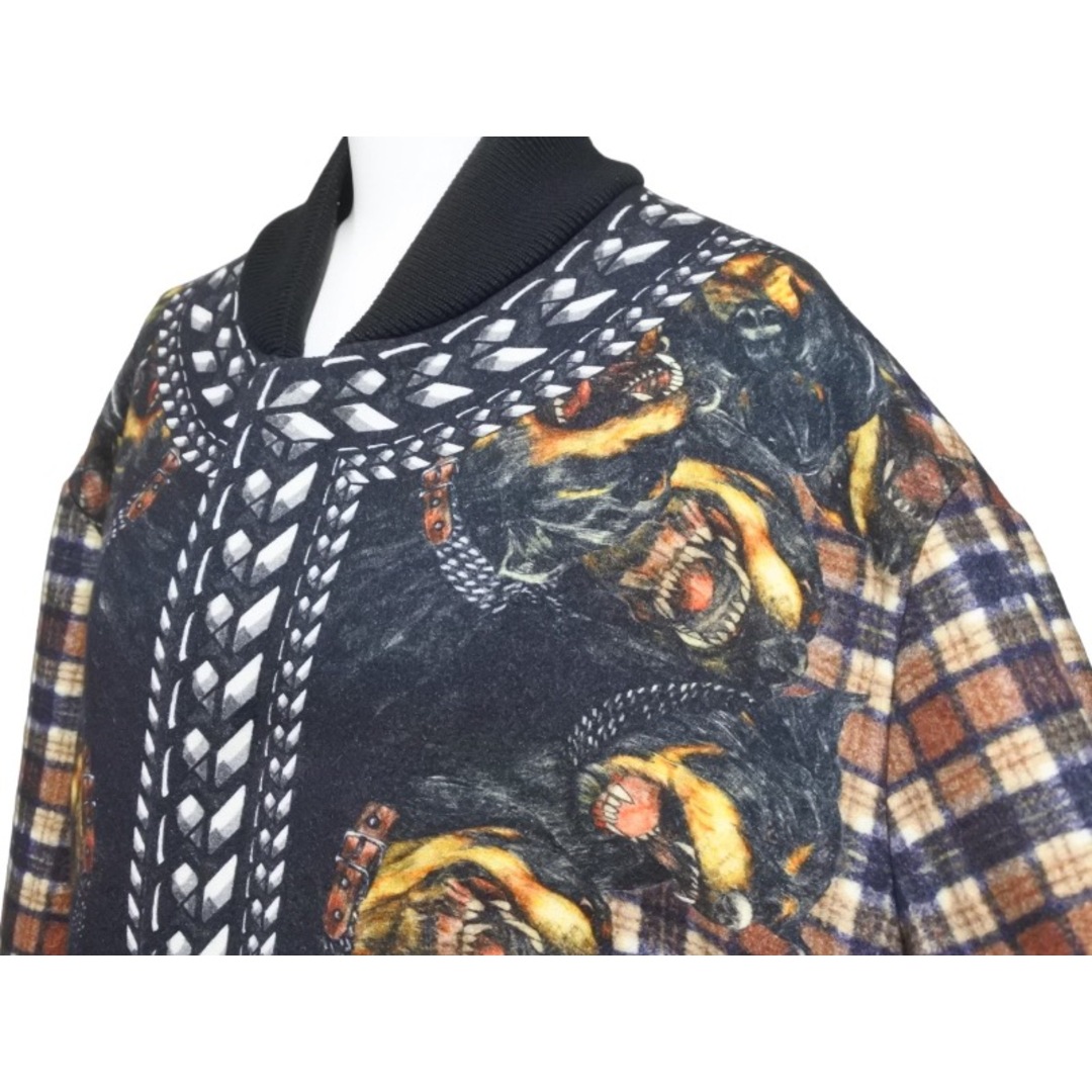 極美品 Givenchy ジバンシー 11AW ロットワイラー ブルゾン 柄 ブラウン ブラック チェック ジャケット サイズ44 中古 47065