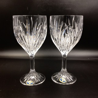 ボヘミア クリスタル(BOHEMIA Cristal)のボヘミアグラス　ワイングラス　ゴブレット　ペア　管11mpr(グラス/カップ)