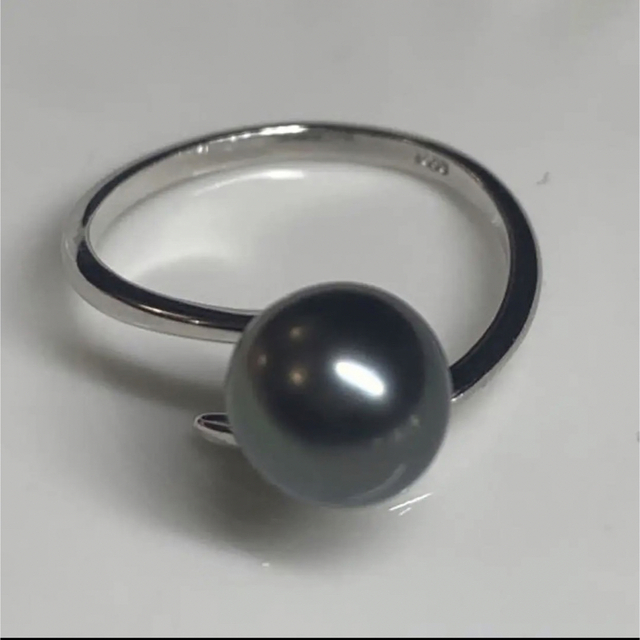 #D1  8.4mm黒蝶本真珠 リング シルバー925 レディースのアクセサリー(リング(指輪))の商品写真