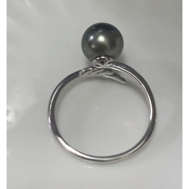 #D1  8.4mm黒蝶本真珠 リング シルバー925 レディースのアクセサリー(リング(指輪))の商品写真