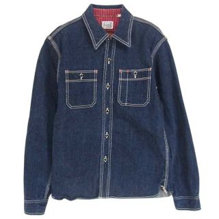 フラットヘッド(THE FLAT HEAD)のTHE FLAT HEAD ザフラットヘッド 長袖シャツ デニム ワーク インディゴブルー系 34【中古】(シャツ)