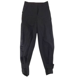 サカイ(sacai)のSacai サカイ 22SS 22-05905 Suiting Pants サイドライン スーチング ワイド スラックス パンツ ブラック系 1【美品】【中古】(カジュアルパンツ)