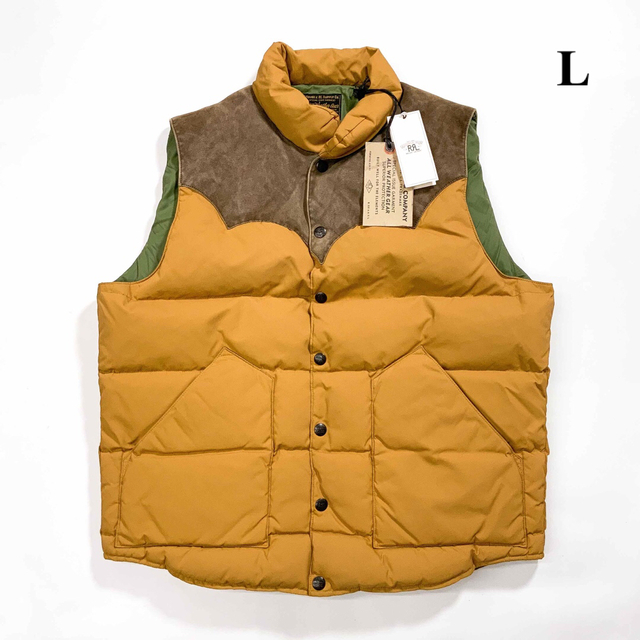 絶対一番安い RRL レザー ダウン ベスト キルテッド スエード ダブル