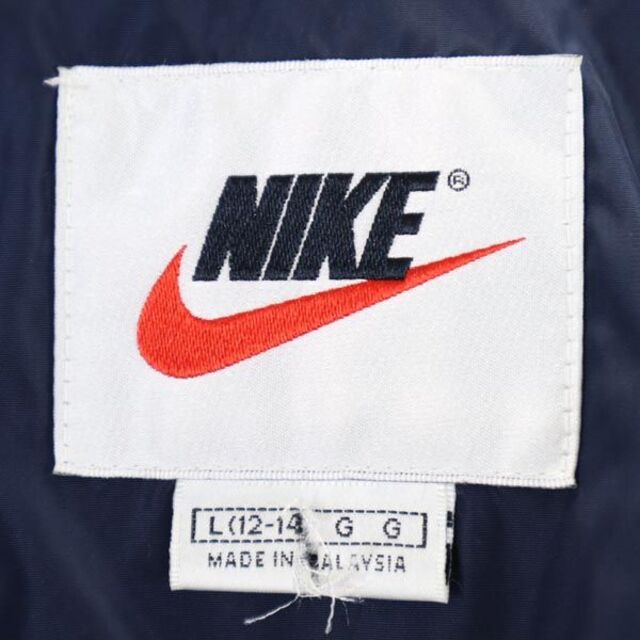 ナイキ 90s 00s 白タグ オールド ナイロンジャケット L 紺 NIKE フード レディース 【中古】 【230302】