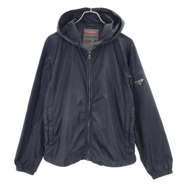 プラダ ナイロンジャケット M 黒 PRADA フード メンズ 【230302