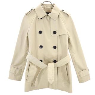 コーチ coach ウールコート wool coat XS 黒 革 レザー SM