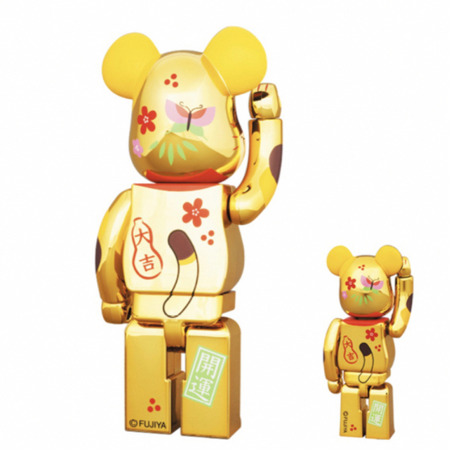 MONCLERBE@RBRICK 招き猫 ペコちゃん 福 金メッキ 100% & 400%