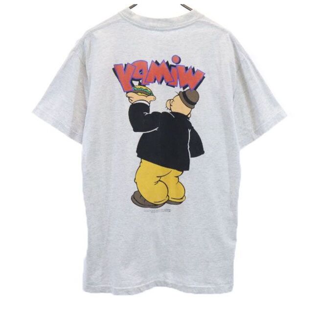 90s ポパイ ウィンピー プリント 半袖 Tシャツ グレー系  メンズ  220731 メール便可 1