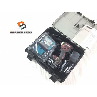 マキタ(Makita)の☆極美品☆makita マキタ 18V充電式インパクトドライバー TD172DGXAR 赤/オーセンティックレッド バッテリー2個 充電器 ケース付き 66951(工具)