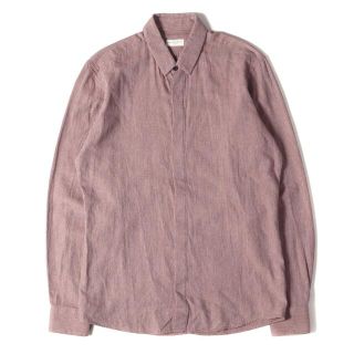 ドリスヴァンノッテン(DRIES VAN NOTEN)のDRIES VAN NOTEN ドリスヴァンノッテン シャツ 千鳥柄 スナップダウンシャツ ピンク ブラウン 46 トップス カジュアルシャツ 長袖 【メンズ】【中古】(シャツ)