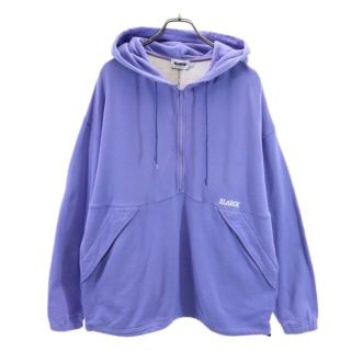 【希少デザイン】エクストララージ スウェット ハーフジップ 紫 極美品 XL