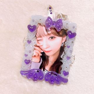 B8 硬質ケース レジン ホイップデコ ハンドメイド クリア×パープル 即購入可(アイドルグッズ)