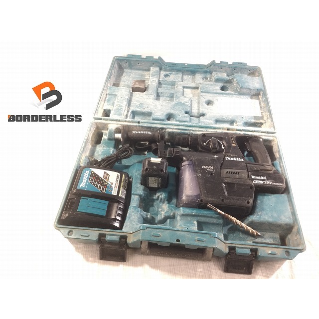 ☆品☆ makita マキタ 18V 充電式ハンマドリル HR244DRGX バッテリ2個(18V 6.0Ah) 充電器 集じんシステム DX01 ケース付き 67184