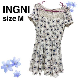 イング(INGNI)の【8日出品の日セール】INGNI 花柄 ワンピース　ホワイト(ミニワンピース)