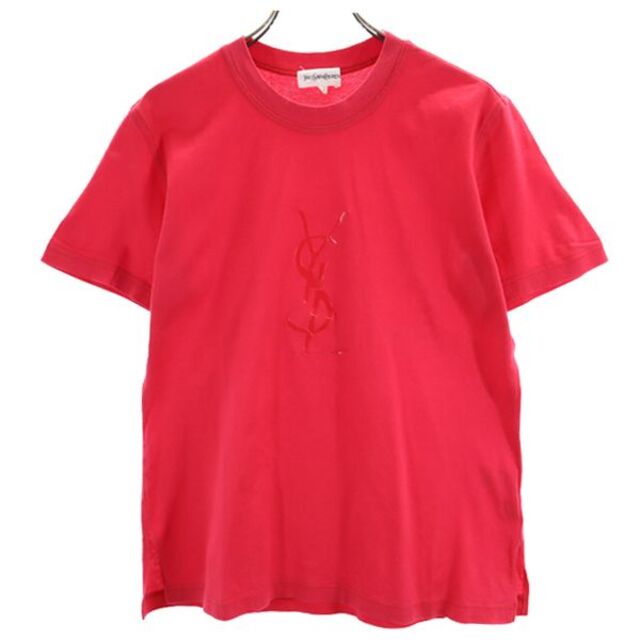 イヴサンローラン ロゴ 半袖 Tシャツ L レッド系 YVES SAINT LAURENT レディース  220818 メール便可
