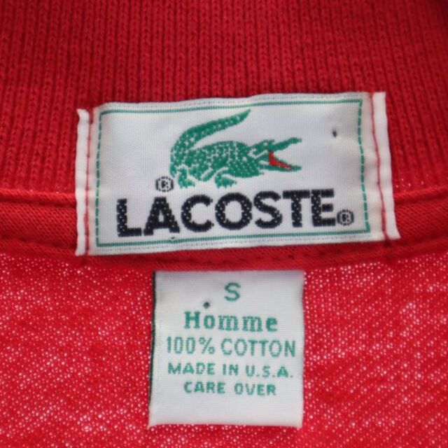 LACOSTE   ラコステ s オールド USA製 ロゴ刺繍 半袖 ポロシャツ S