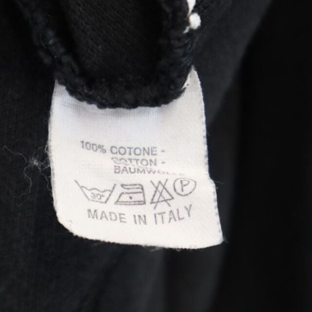 フェンディ イタリア製 ロゴ刺繍 半袖 ポロシャツ M ブラック系 FENDI 鹿の子 メンズ 古着 220819