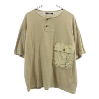 ジョンブル(JOHNBULL)のジョンブル ヘンリネック 半袖 Tシャツ S カーキ Johnbull 胸ポケット ミリタリー系 オーバーサイズ メンズ 【中古】  【220819】 メール便可(Tシャツ/カットソー(半袖/袖なし))