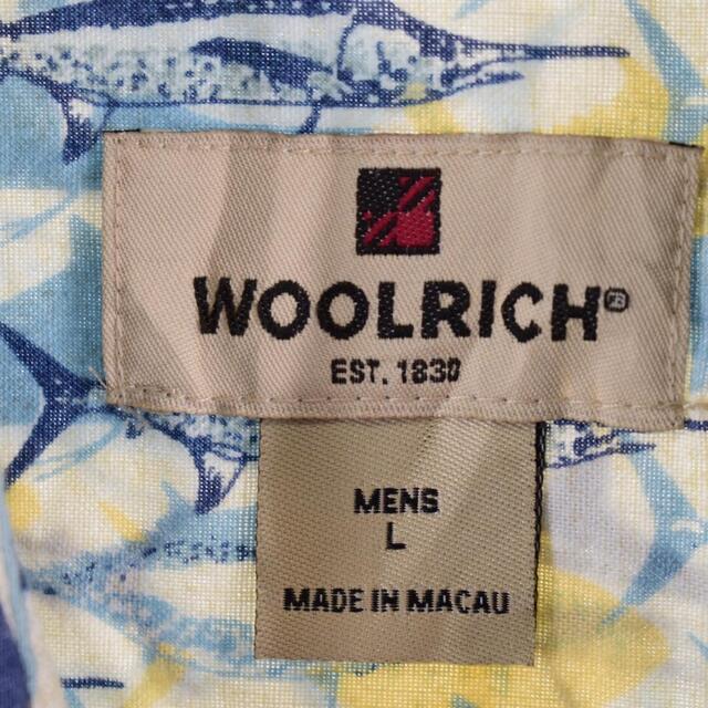 WOOLRICH(ウールリッチ)の古着 ウールリッチ WOOLRICH EST.1830 総柄 魚柄 カジキ柄 ボタンダウン ハワイアンアロハシャツ メンズXL /eaa318701 メンズのトップス(シャツ)の商品写真