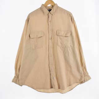 ラルフローレン(Ralph Lauren)の古着 ラルフローレン Ralph Lauren POLO by Ralph Lauren 長袖 リネンシャツ メンズXXL /eaa318440(シャツ)