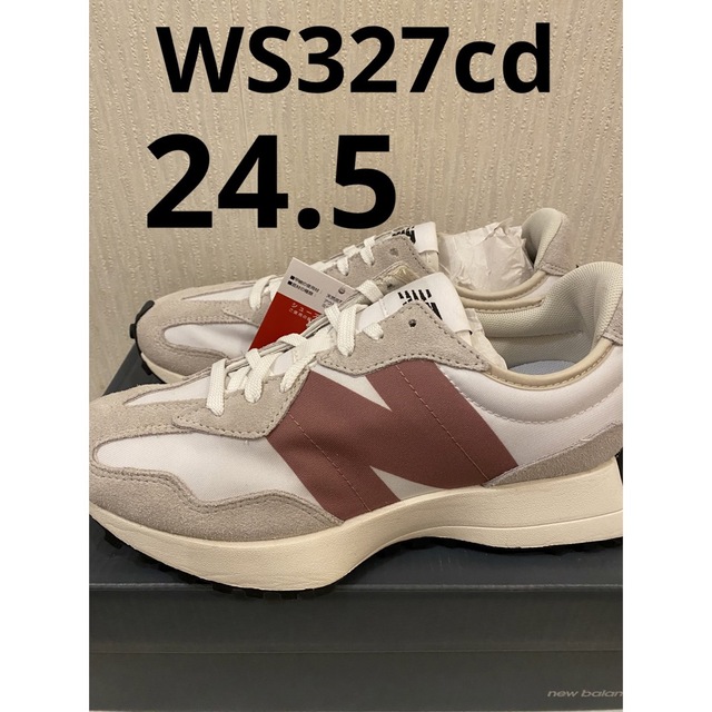 ws327ニューバランス  スニーカー　WS327cd ローズ　ホワイト　24,5cm