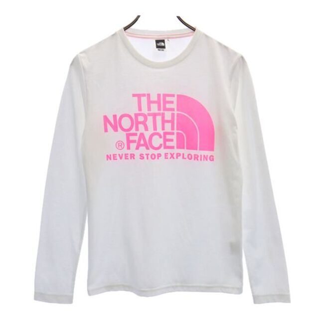 ノースフェイス NTW37960 ロゴプリント 長袖 Tシャツ L ホワイト系 THE NORTH FACE ロンT レディース  【220824】