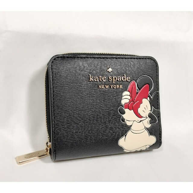 新品　kate spade　財布　ミニー　黒　レザー　折財布　ディズニー