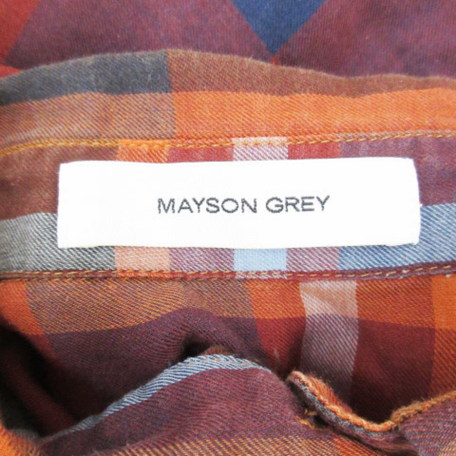 MAYSON GREY(メイソングレイ)のメイソングレイ シャツワンピース ロング丈 長袖 1 オレンジ 茶 /FF3 レディースのワンピース(ロングワンピース/マキシワンピース)の商品写真