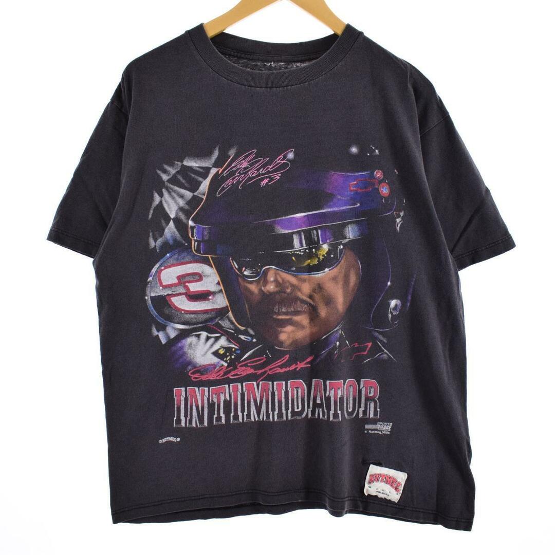 90年代 NUTMEG Dale Earnhardt デイルアーンハート NASCAR ナスカー スポーツプリントTシャツ USA製 メンズL ヴィンテージ /eaa314829