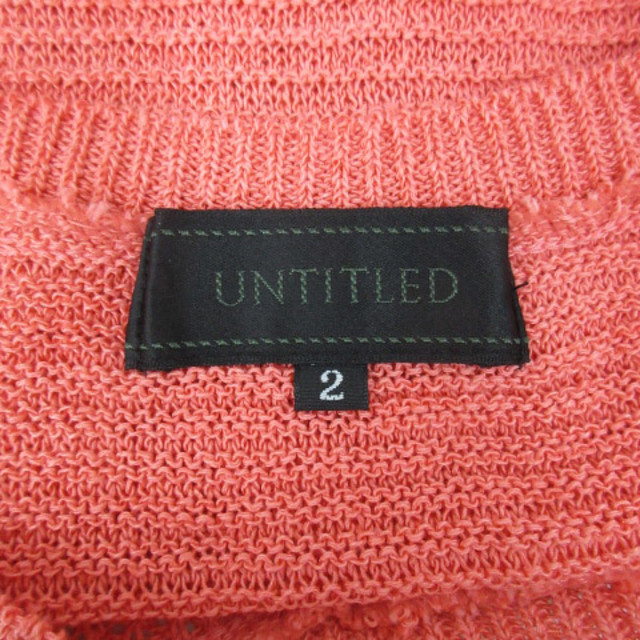 UNTITLED(アンタイトル)のアンタイトル ニットチュニック 七分袖 無地 リネン混 2 サーモンピンク レディースのトップス(チュニック)の商品写真