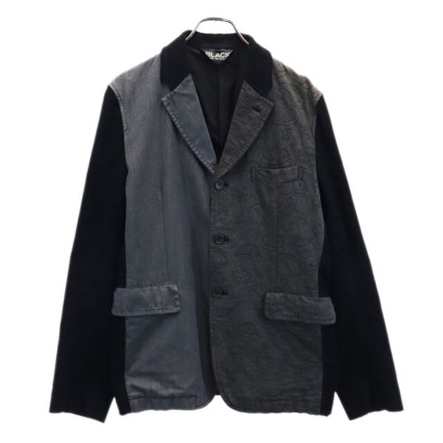 ブラックコムデギャルソン 2013年 日本製 テーラードジャケット L グレー系 BLACK COMME des GARCONS コーデュロイ ペイズリー メンズ   【220831】