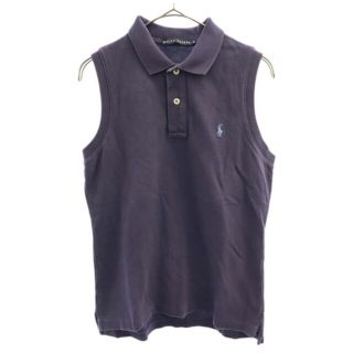 ラルフローレン(Ralph Lauren)のラルフローレン ノースリーブ ポロシャツ M ネイビー RALPH Lauren 鹿の子 レディース  【220830】 メール便可 【中古】(ポロシャツ)