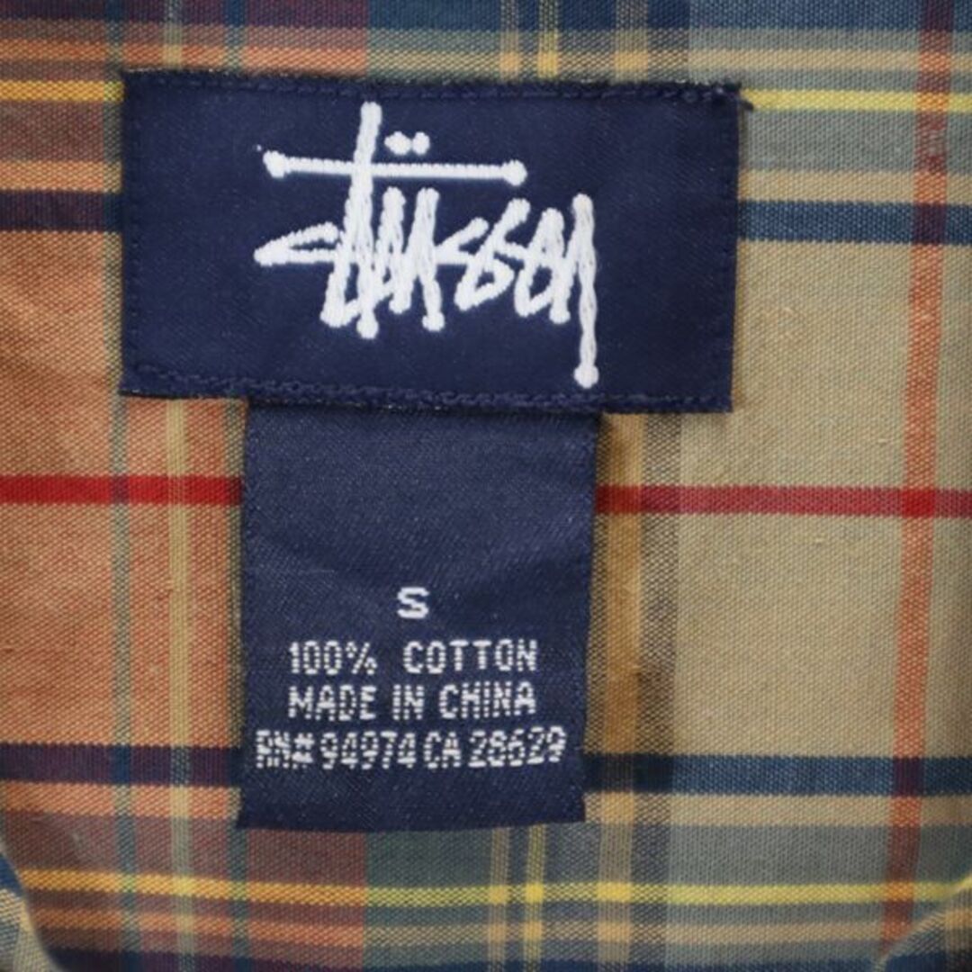 STUSSY - ステューシー 90s 紺タグ オールド チェック柄 長袖 シャツ S