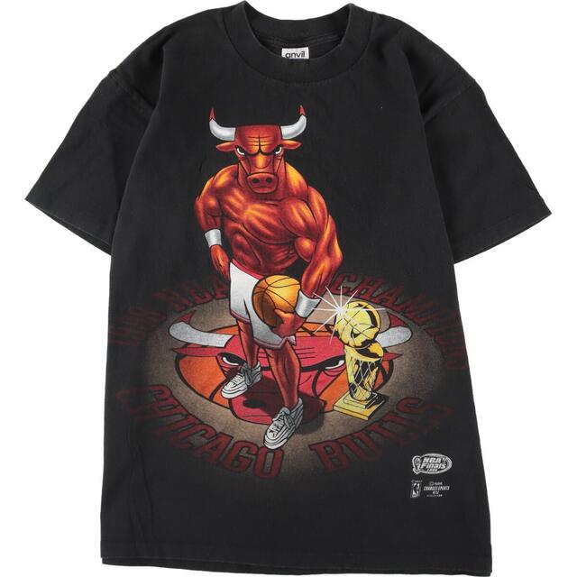 90年代 anvil NBA CHICAGO BULLS シカゴブルズ スポーツプリントTシャツ USA製 メンズL ヴィンテージ /eaa314809
