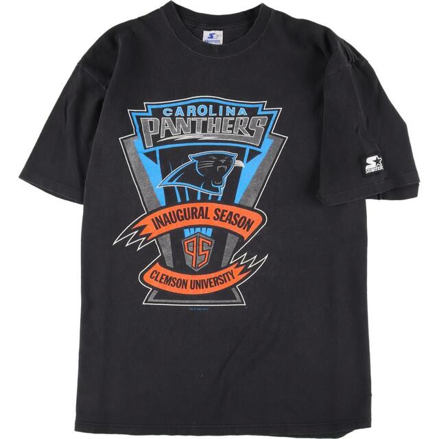 90年代 スターター Starter NFL CAROLINA PANTHERS カロライナパンサーズ スポーツプリントTシャツ USA製 メンズL ヴィンテージ /eaa315241