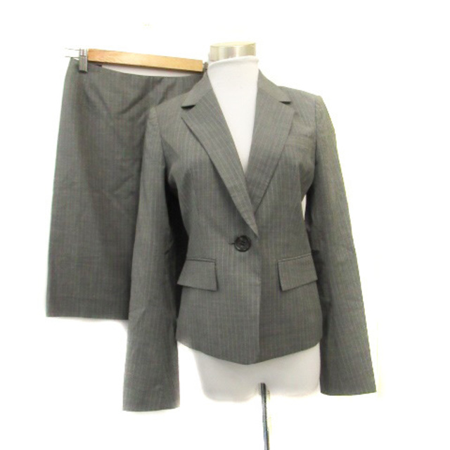 LOUNIE(ルーニィ)のルーニィ スーツ セットアップ ジャケット スカート 38 グレー オフホワイト レディースのフォーマル/ドレス(スーツ)の商品写真