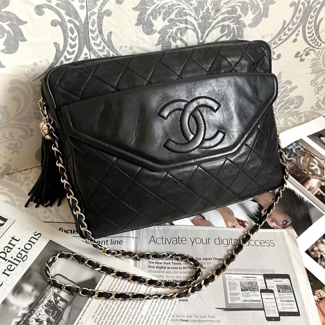 CHANEL - 美品CHANEL◆デカココ  フリンジ付き  チェーンショルダーバッグ◆正規品