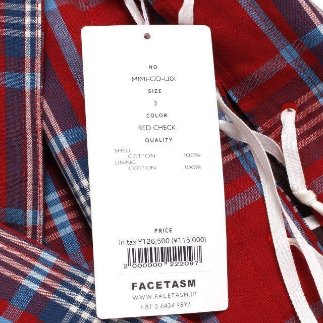 新品 FACETASM CHECK ZIPPER TRENCH COATトレンチコート