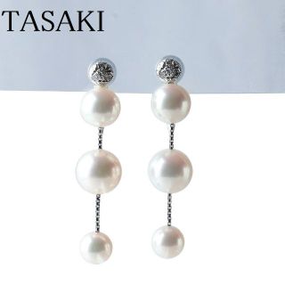 タサキ(TASAKI)のタサキ ダイヤ パールイヤリング アコヤパール【10898】(イヤリング)