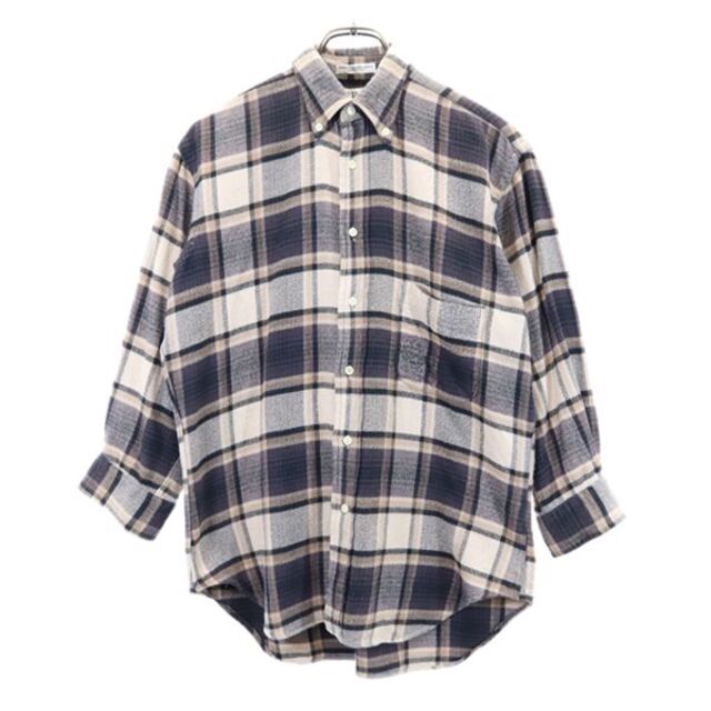 インディビジュアライズドシャツ USA製 チェック 七分袖 ネルシャツ 14 1/2 グレー×ベージュ INDIVIDUALIZED SHIRTS メンズ 【220826】 【中古】 | フリマアプリ ラクマ